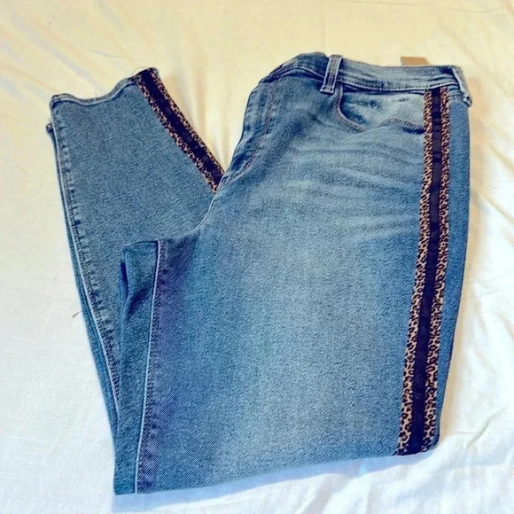 Mudd FLX stretch high rise ankle jeggings size 17 NWT cheetah print side - Picture 1 of 6